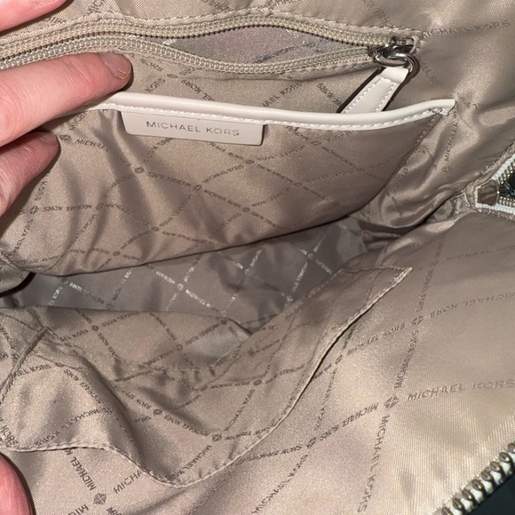 Michael‎ Kors MK Signature Logo Backpack White Leather Trim main image 4